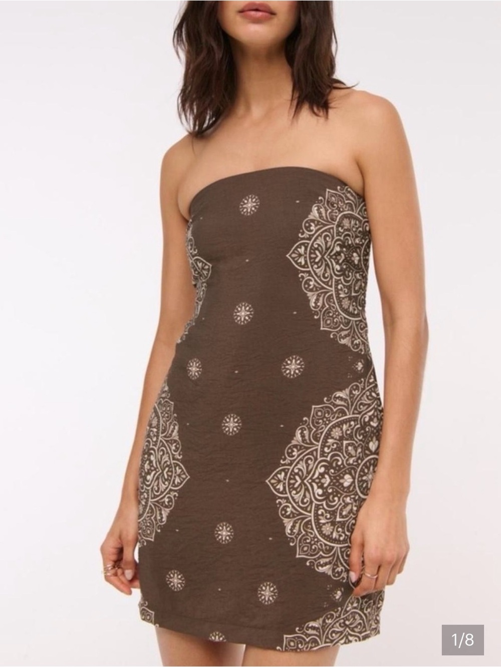 Abercrombie & Fitch Strapless Brown Mini Dress